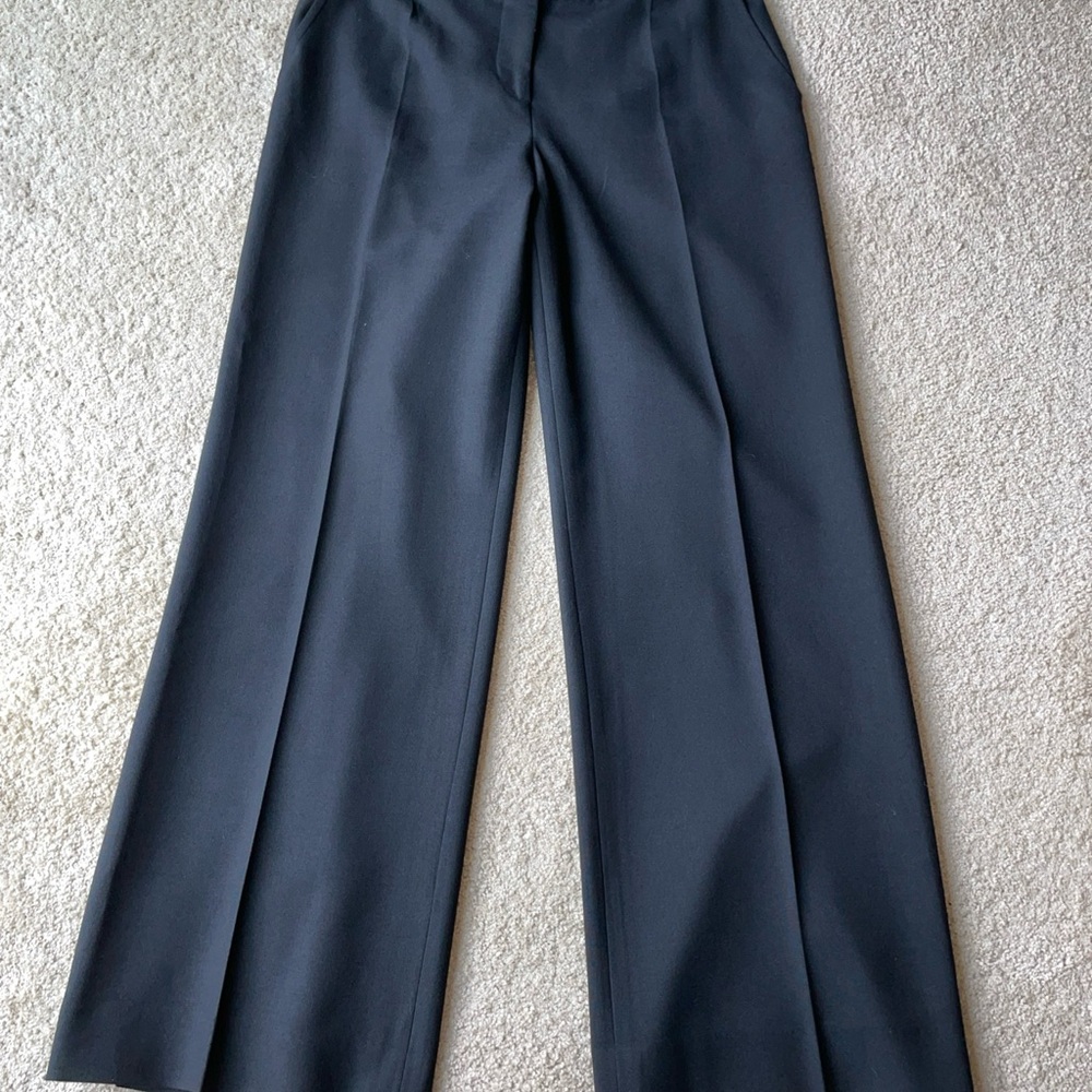 Tavora Dress Pants Womens Size 8 Black Polyester Pockets Wide Leg Flat Front